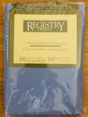 Wamsutta Blue Standard/Queen Pillowcases - 2 Pack